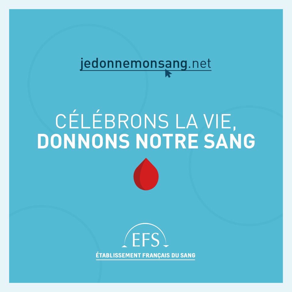 La Journée Mondiale des Donneurs de Sang, c'est aujourd'hui !
L'<a href="/EFS_Officiel/">EFS</a> compte sur vous !
#JMDS #DonDuSang