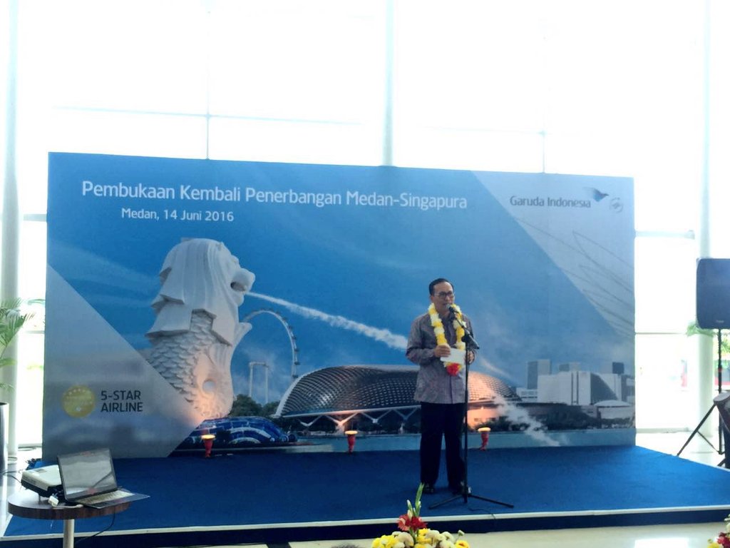 Bapak M. Arif Wibowo berharap Garuda Indonesia turut mempromosikan potensi wisata Sumatera Utara #GAMedanSingapore