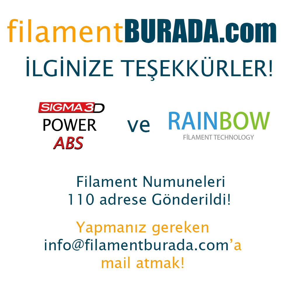 FilamentBurada's tweet photo. @FilamentBurada  #3dprinting #3dprint #3dmaker #3dyazici #powerabs #filament https://t.co/dmv6PFL6z4