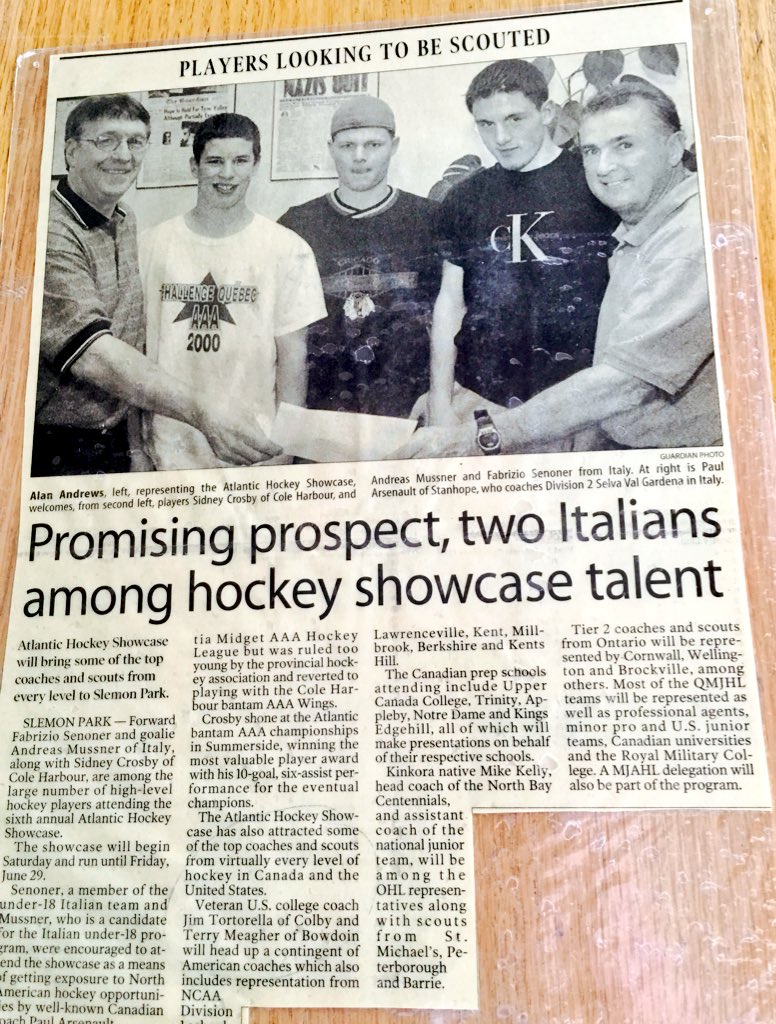 AndrewsHockey1's tweet photo. In honour of Sid winning the cup last night, we are throwing it back to when he attended the Showcase!! #Archives https://t.co/eVRiS9jtaO