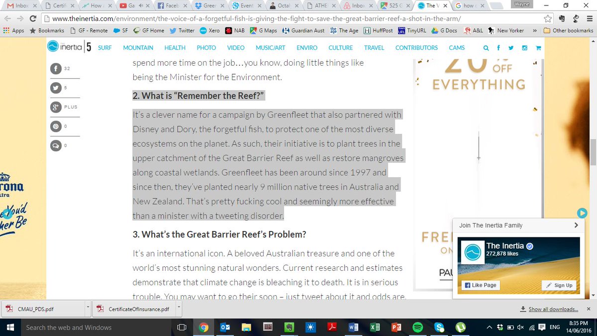 waynewescott's tweet photo. A pungent explanation from The Inertia about the @GreenfleetAust campaign with Disney
#rememberthereef https://t.co/EsHo0AoCC2
