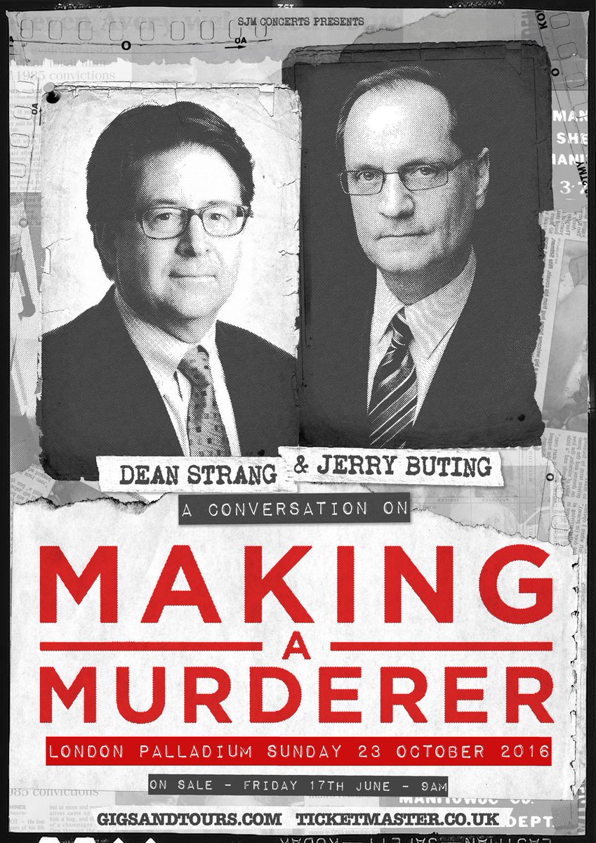 gigsandtours's tweet image. ANNOUNCE// #DeanStrang &amp;amp; @JButing: A Conversation on #MakingAMurderer! Tickets on sale 9am Friday