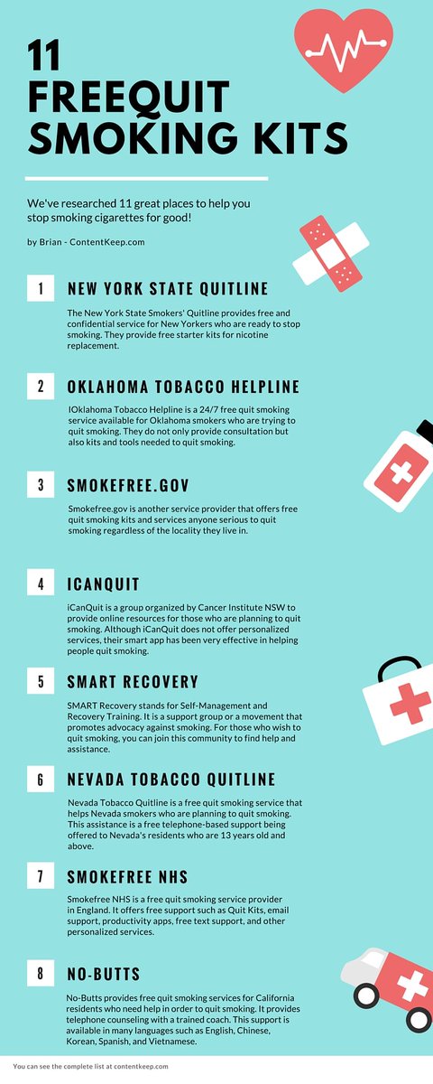 FunChart's tweet image. 11 Places to Get Free Quit Smoking Kits and Services buff.ly/25YN3Ym #cigarettes #quit