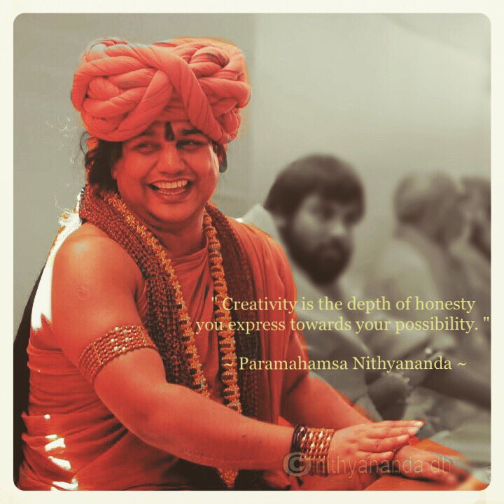 SriNithyananda's tweet photo. #spirituality #QOTD #creativity #possibility #wisdom #mind #mindfulness #powerfulness #bliss #thoughtfortheday https://t.co/w3uxNcrV9J