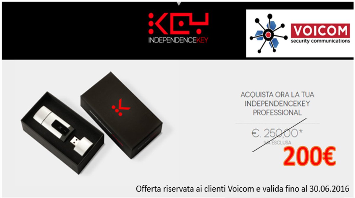 voicom_it's tweet photo. La #promo scade il 30.06.2016! Prenota la tua #IndependenceKey #chiama il 0286882468 oppure #scrivi a info@voicom.it https://t.co/RXznV36hA1