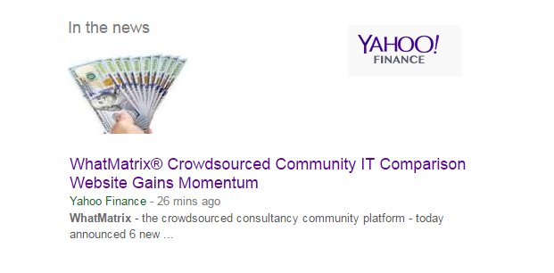 What_Matrix's tweet image. Yahoo Finance: 
Crowdsourced IT Comparison Website Gains Momentum!
#WhatMatrix
finance.yahoo.com/news/whatmatri… #FTW