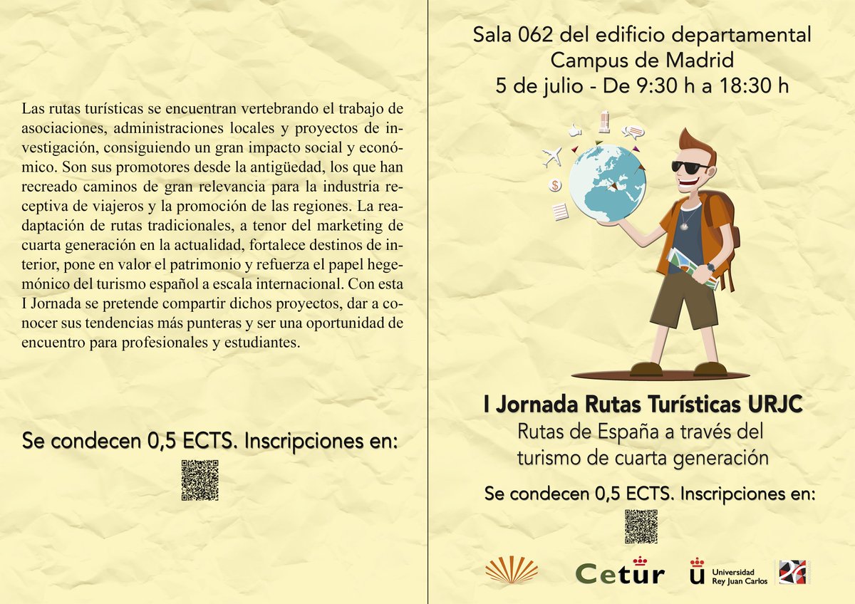 I Jornada Rutas Turísticas URJC. Se conceden 0,5 ECTS <a href="/CAMPUS_URJC/">Estudiantes URJC</a>  #turismo #universidad buff.ly/1PqFsrY