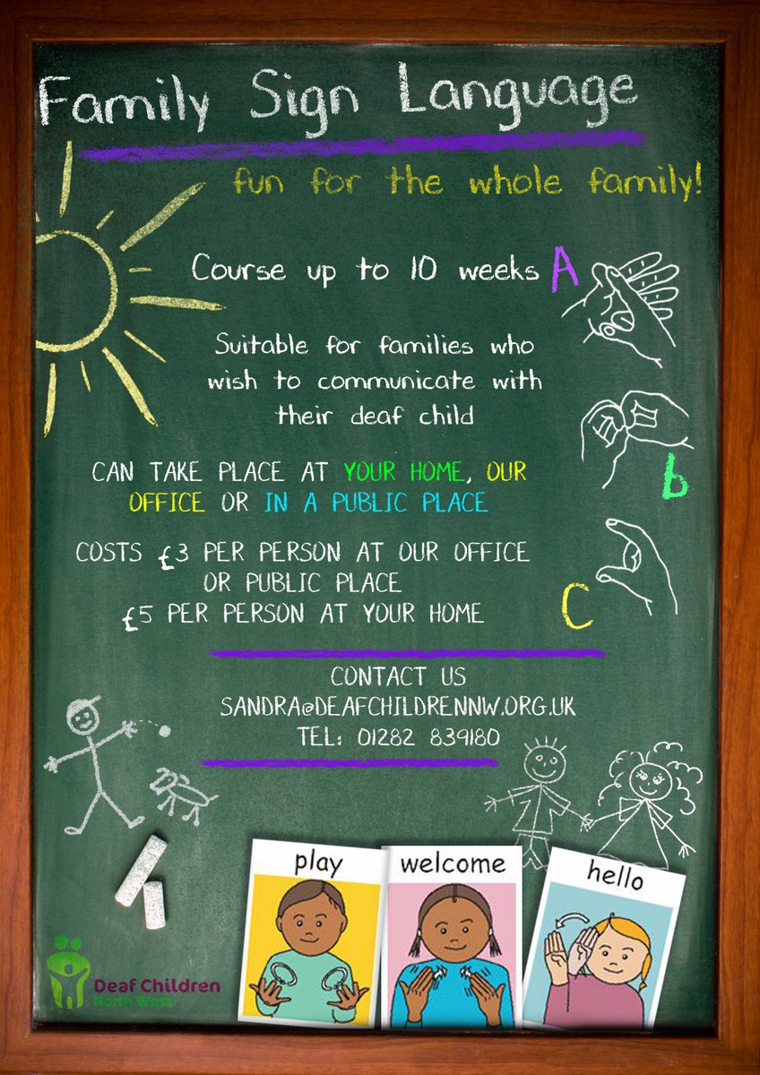 DeafChildrenNW's tweet photo. Anyone is interesting to learning family sign classes? Please contact for detail: sandra@deafchildrennw.org.uk https://t.co/Xsnn6ts9MD