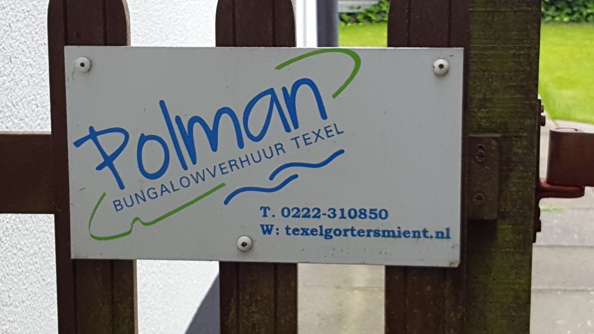 Naambordje Polman Bungalowverhuur Texel