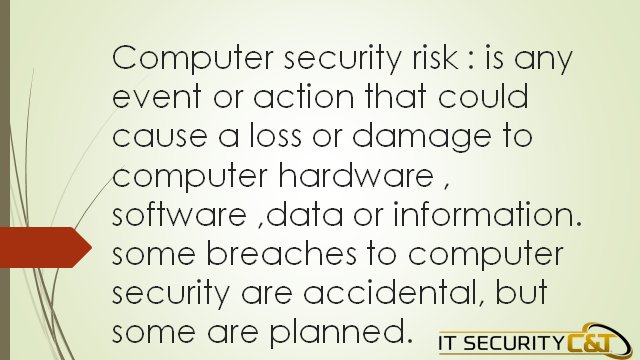 ITSecurityCT's tweet photo. What is computer security risk?
#security_information #computer_security_risk #security #definition https://t.co/73Drl2qJNd