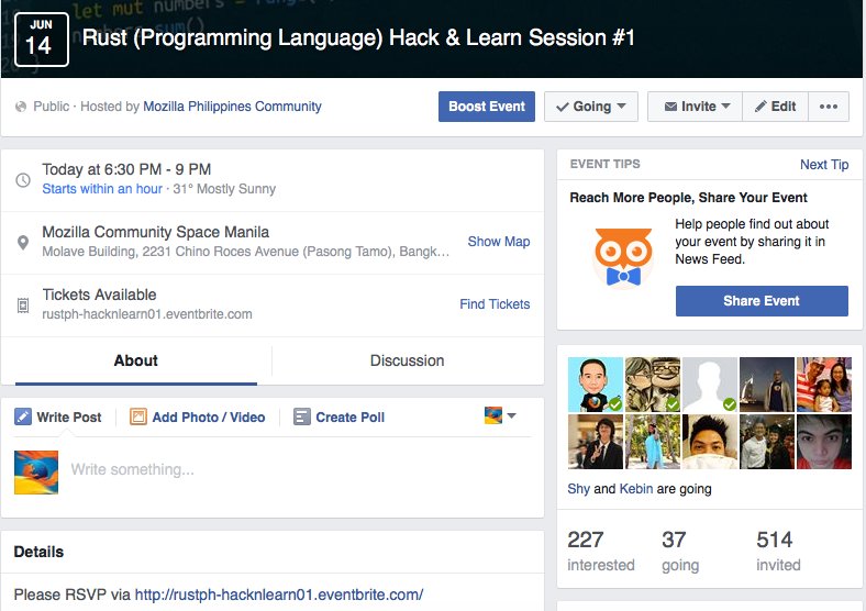 MozillaPH's tweet image. That number of people interested in learning the Rust programming language! #MozillaPH #RustPH