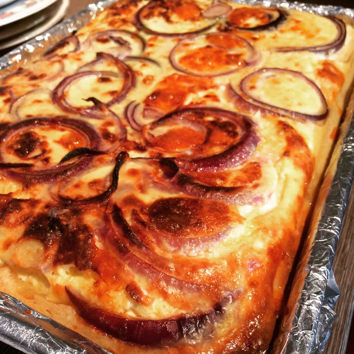 Homemade Cheddar and red onion quiche #cardiffbay