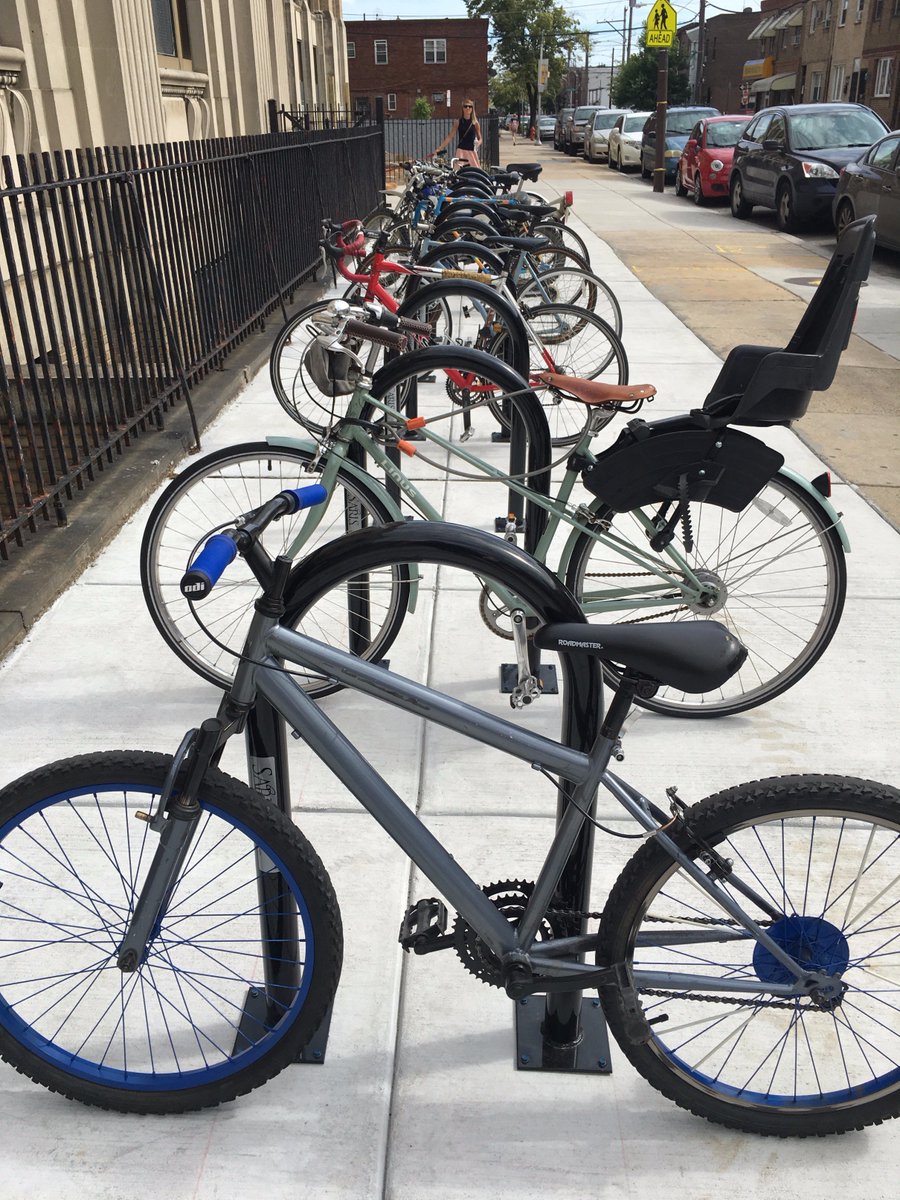 Yes!!! So awesome to see neighbors and tenants using our new bike parking and repair station 🛠🚴🏼✨ #bikePHL