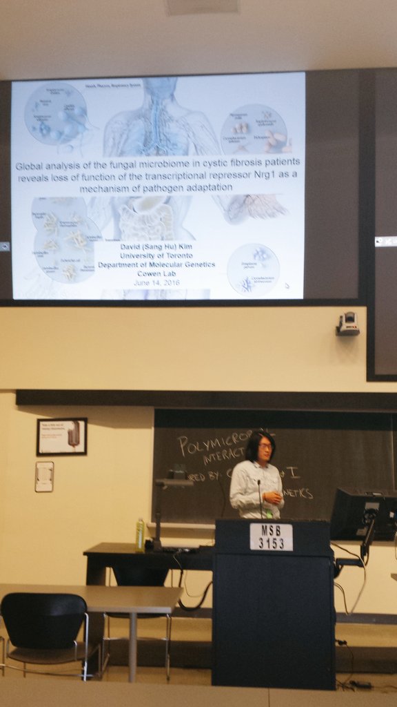 My colleague David giving a great talk in the antimicrobial session at #CanMicro2016