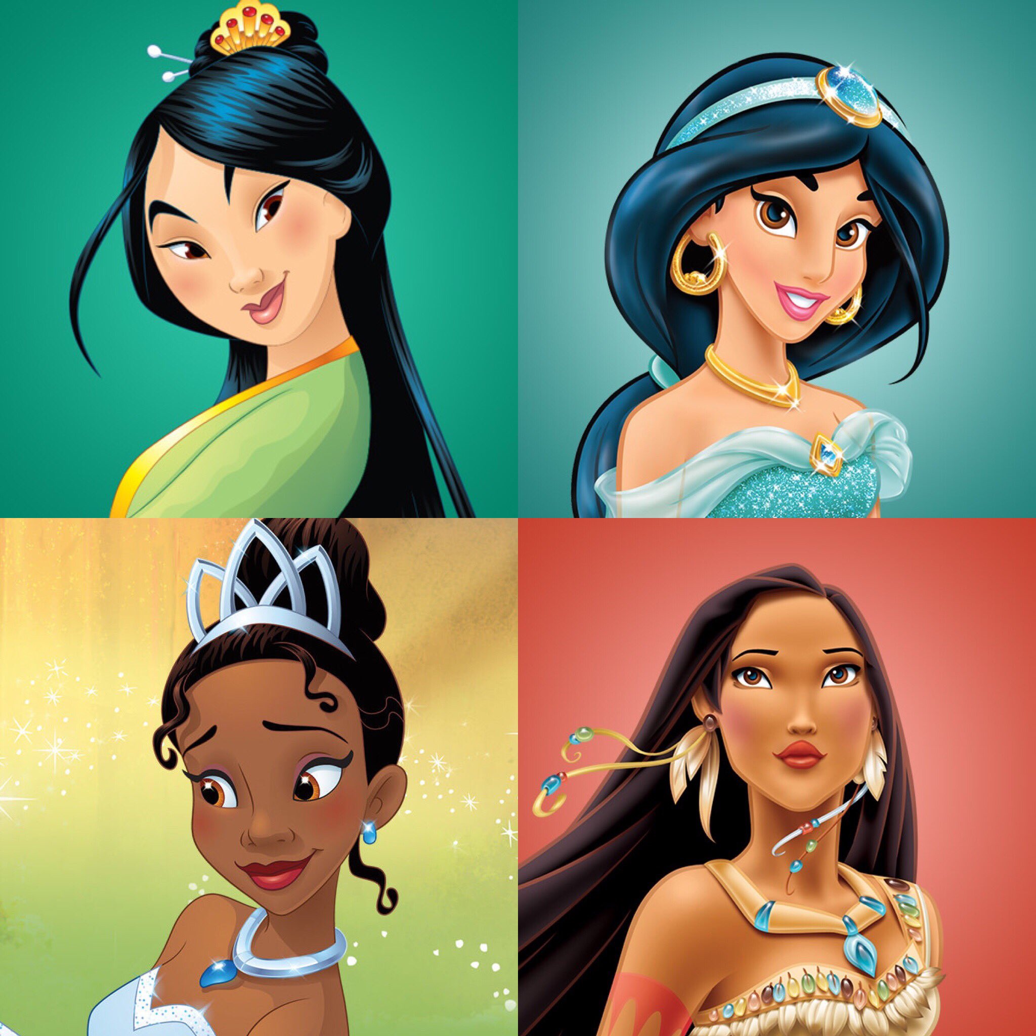 Mulan, Jasmine, Tiana, Pocahontas. for iPhone. 
