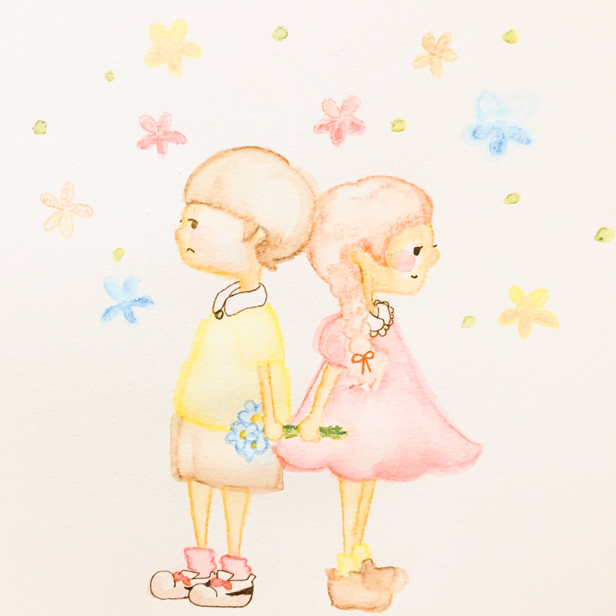 サメ次郎 Sur Twitter ほわほわ した色合いが好き イラスト 絵本イラスト 水彩色鉛筆 絵描きさんと仲良くなりたい