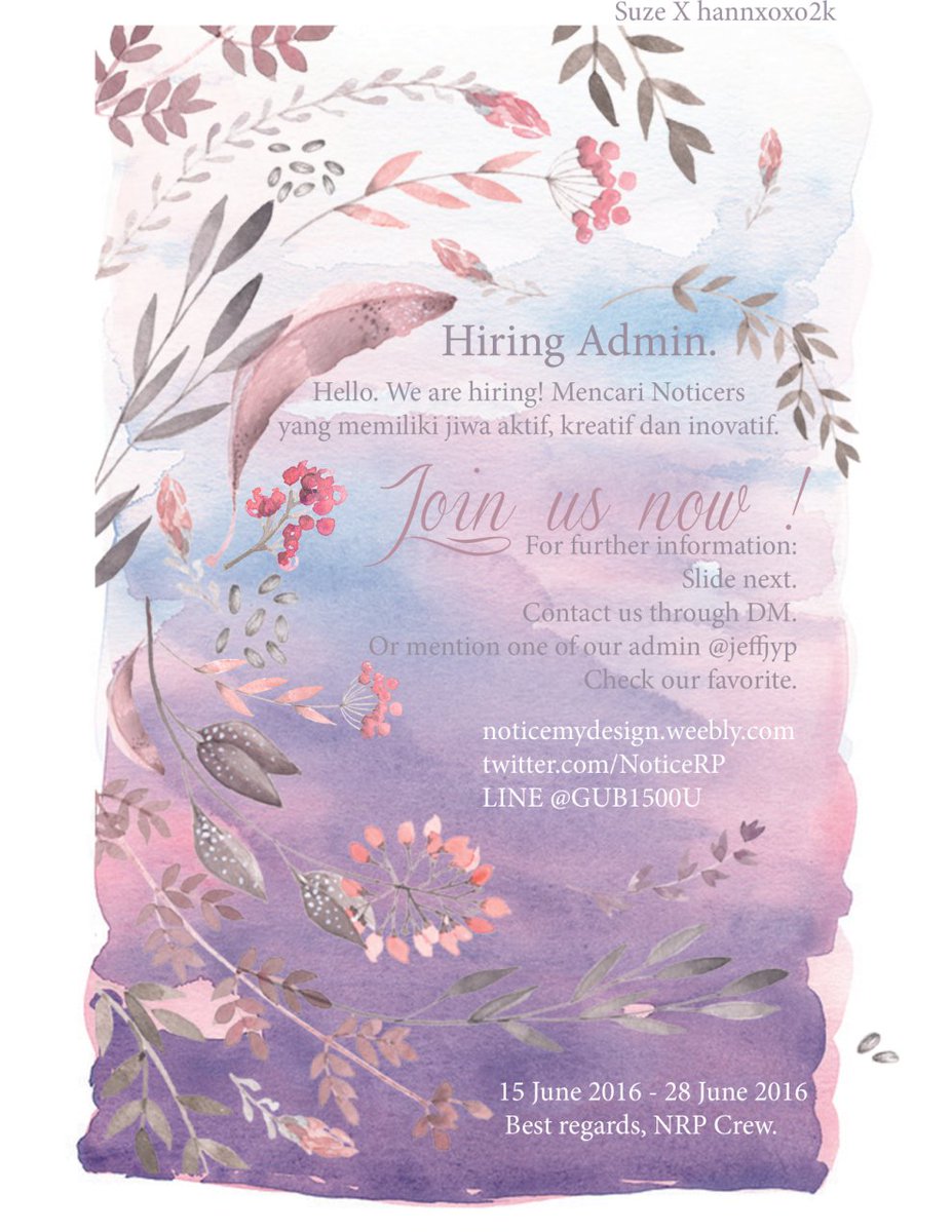 NoticeRP's tweet photo. [ NOTICERP HIRING ADMIN ]
Official Poster by NRP Crew. https://t.co/ODLIFZHjNL