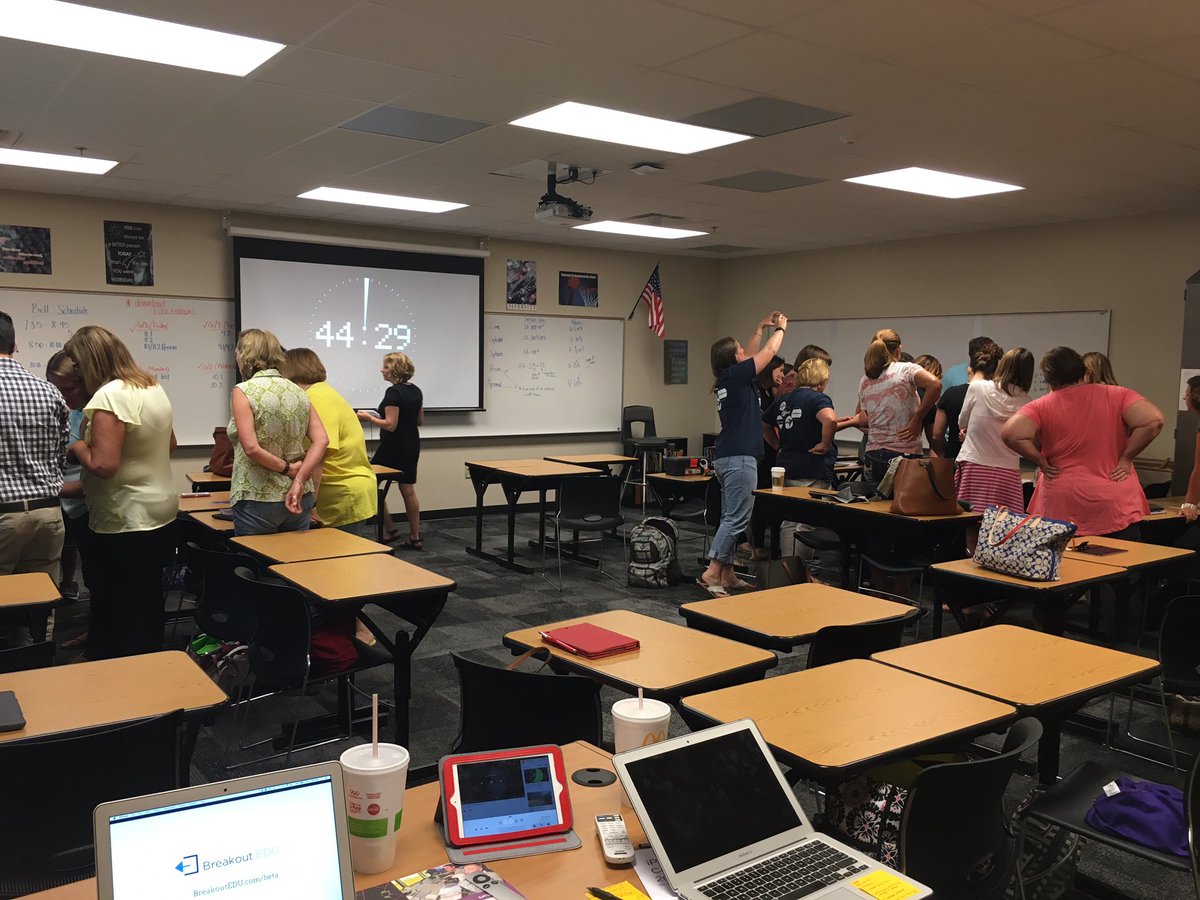 37 teachers in one room trying <a href="/breakoutEDU/">Breakout EDU</a> #iplzain16