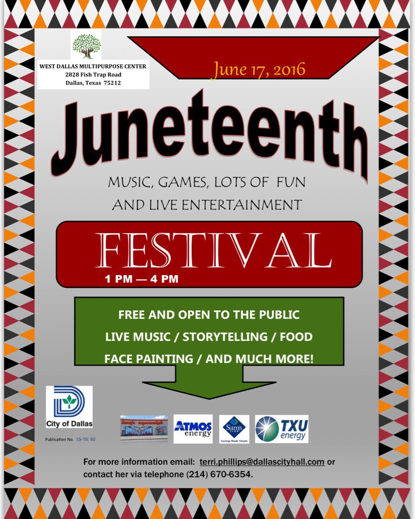 #Juneteenth @dallasschools @rauldallas @RaulSpeak @EldaMRojas JuneteenthFestival @michele27143919 @minervadallas