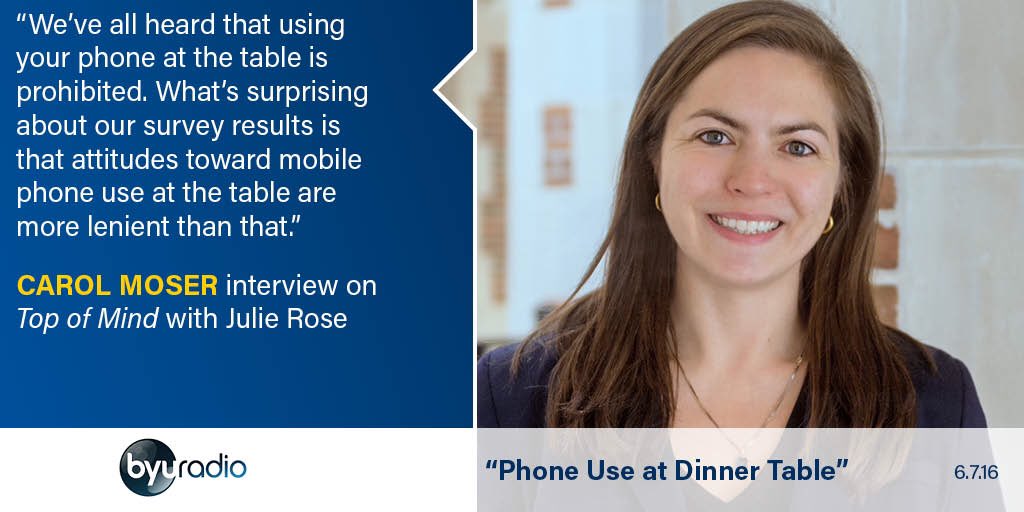 umsi's tweet photo. The next time your family members bust you for having your phone at the table, you can cite Carol Moser's research. https://t.co/4a34onoYI7