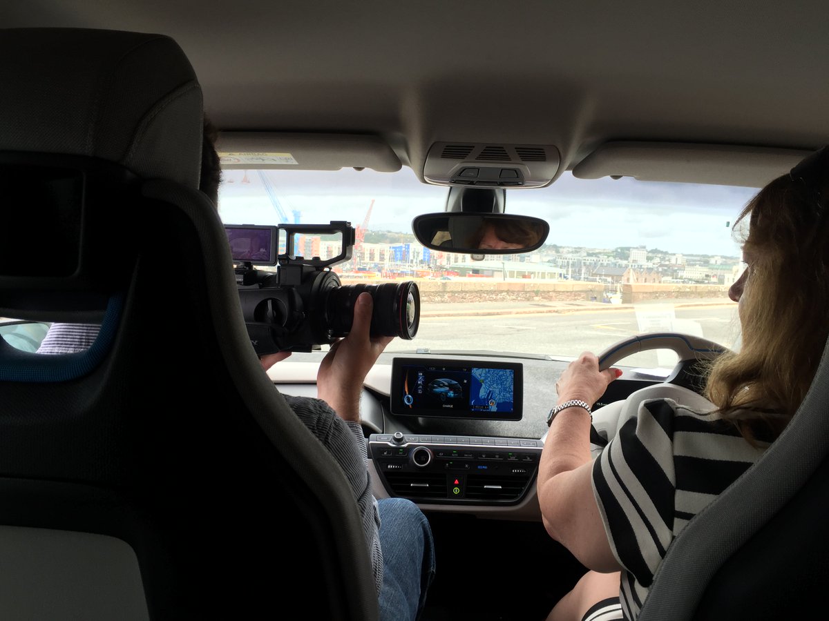 4insighttweets's tweet photo. Dorothy being filmed @FreedomMediaJsy in the BMWi3 EV & discussing her experiences #GetEcoactive so suited to Jersey https://t.co/IzaC9YDY2q