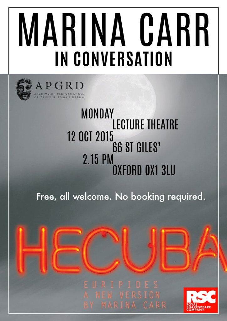 #Podcast now online! Magnificent #MarinaCarr talks #Hecuba & #GreekTragedy @APGRD last year! apgrd.ox.ac.uk/learning/podca…