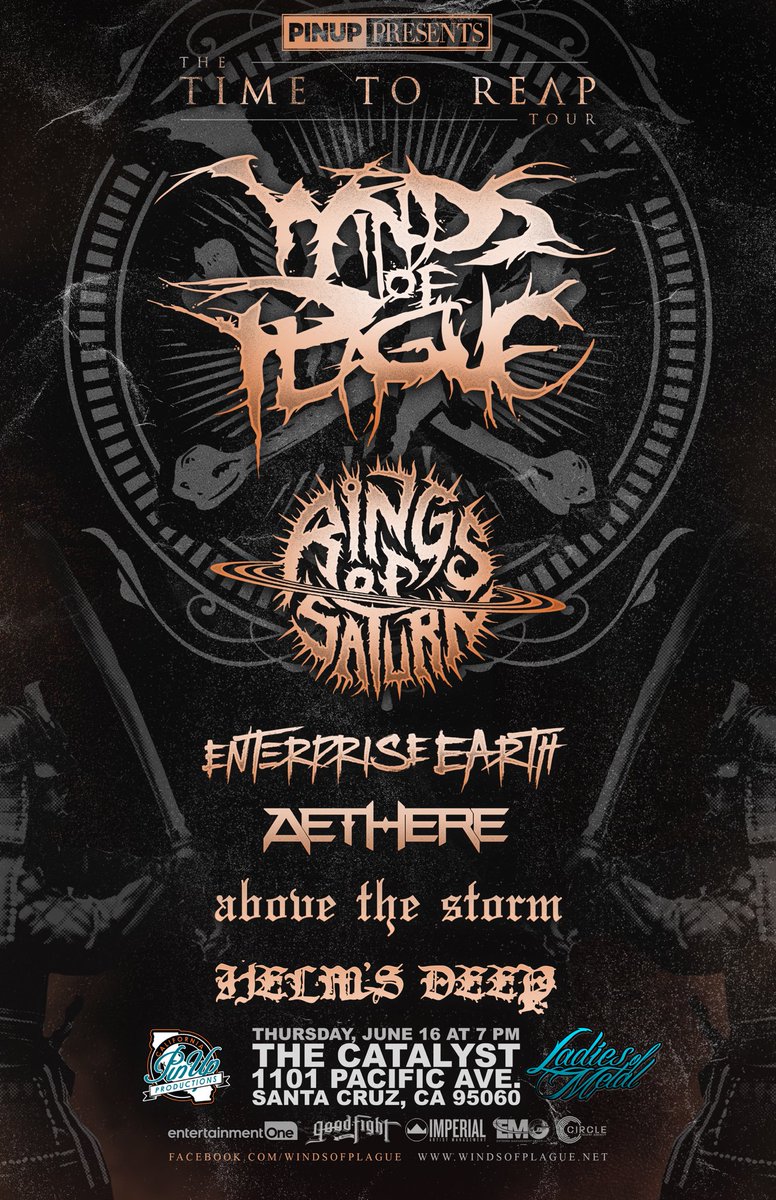 PinUp Presents (@pinuppresents) on Twitter photo THURSDAY <a href="/windsofplague/">Winds of Plague</a> #RingsOfSaturn <a href="/EEarthBand/">Enterprise Earth</a> <a href="/AETHEREOFFICIAL/">AETHERE</a> #AboveTheStorm <a href="/HelmsxDeep/">Helm's Deep</a> 7pm! All ages! RT! THURSDAY <a href="/windsofplague/">Winds of Plague</a> #RingsOfSaturn <a href="/EEarthBand/">Enterprise Earth</a> <a href="/AETHEREOFFICIAL/">AETHERE</a> #AboveTheStorm <a href="/HelmsxDeep/">Helm's Deep</a> 7pm! All ages! RT!