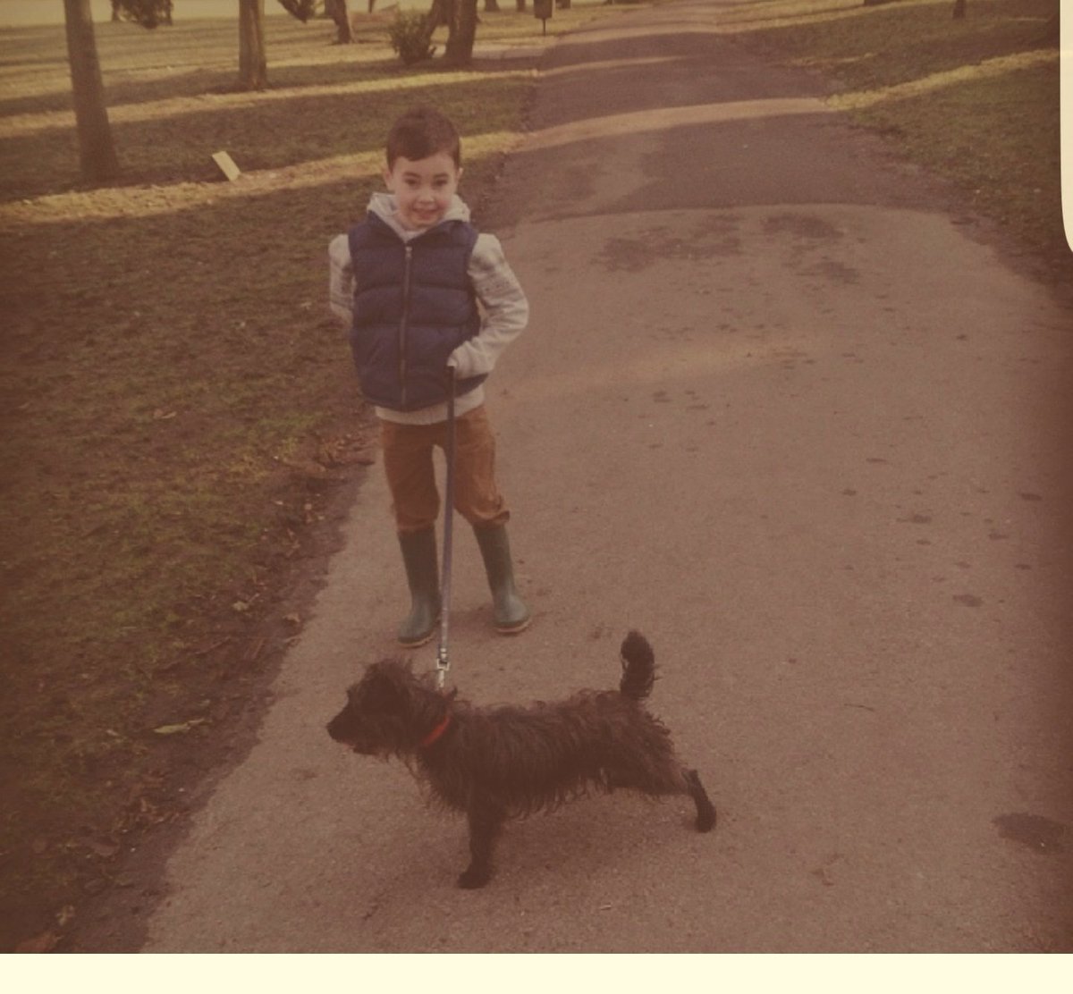 traceystallard's tweet photo. #petpose @brianmoore1 my boy billy with our dog roxy https://t.co/CABlImvv4Y