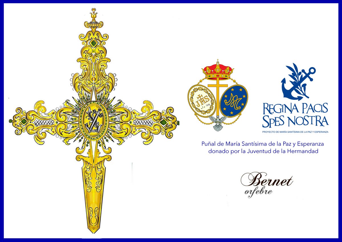 El @gjdespojadoypaz encarga a <a href="/OrfebreBernet/">Orfebrería Bernet</a> la realización del puñal de M.S.de la Paz y Esperanza