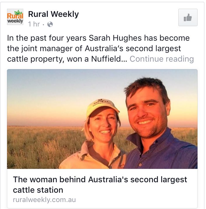 Great story <a href="/nuffieldaust/">Nuffield Australia</a> scholar Sarah Hughes Via Graziher facebook.com/graziher/posts…