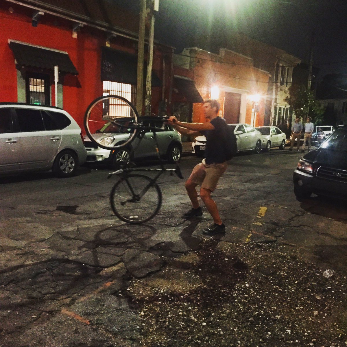 When there's music in the streets but no one to dance with but your bike...