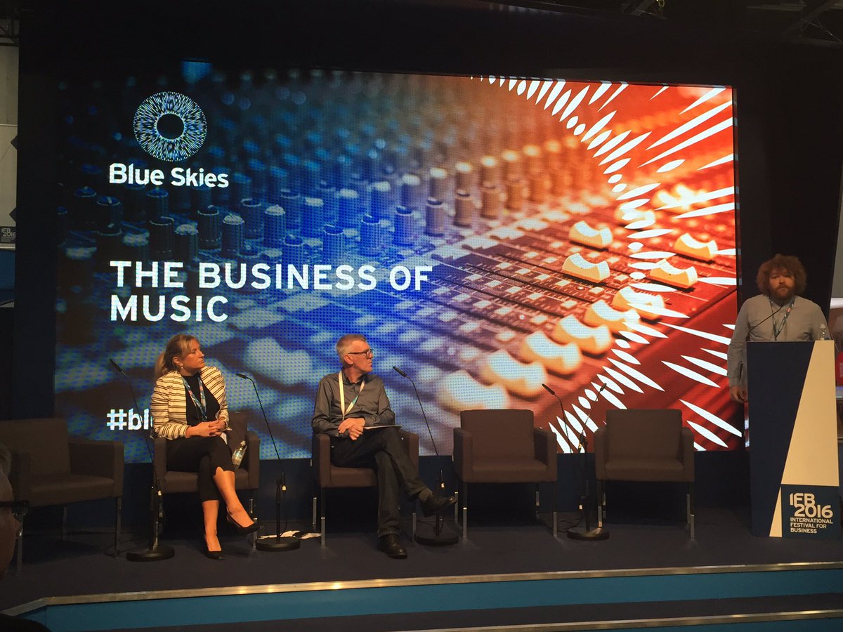 The business of music about to start at the #blueskies stage @IFB2016 with our @kevmcmanus7 on the panel #IFB2016 🎤