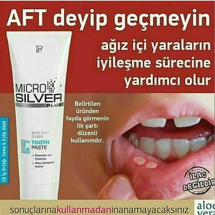 SepetSepet's tweet photo. LR Microsilver diş macunu ağız içi yaralara ve diş eti çekilme ve kanamalarına birebir.

https://t.co/cxXQmYpzpR https://t.co/qarRHGxQ7S