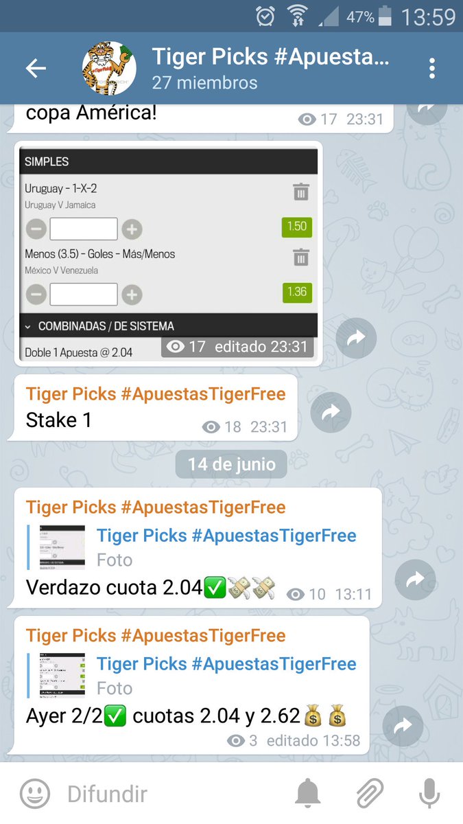 tigerpicksfree's tweet photo. Ayer 2/2 en el canal!!🍀💰 https://t.co/AE9xbNrilQ