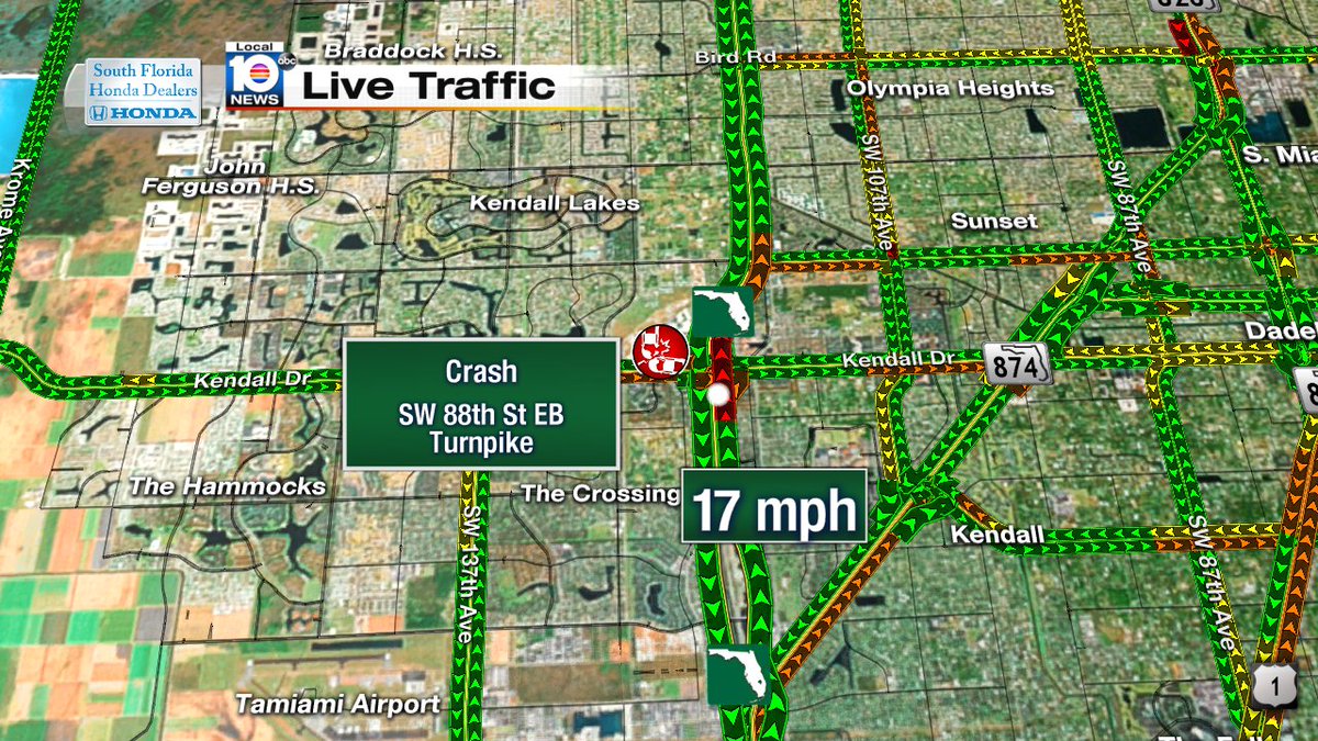 Crash on SW 88th St EB & Turnpike #TRAFFIC #MIAMI https://t.co/5wxsehvpdj