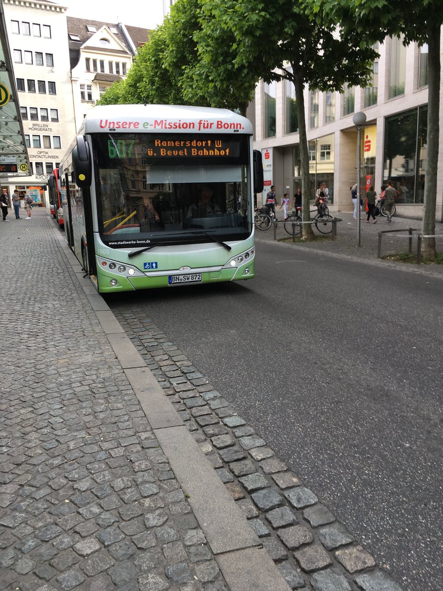 michelmunger's tweet photo. Electric bus in action in Bonn @UNFCCC #cleanemergy #renewables https://t.co/h9mAG99f16