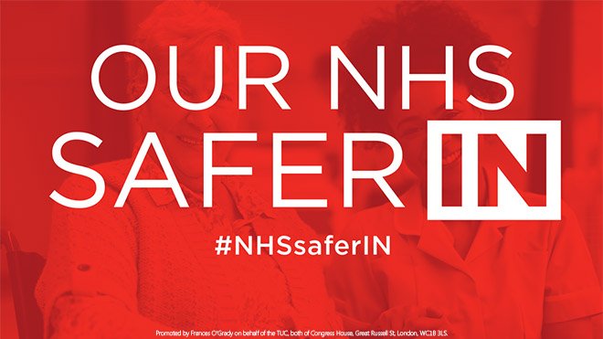 The_TUC's tweet photo. Our NHS is safer in the EU says the TUC's @FrancesOGrady #NHSsaferIN https://t.co/2OQPoLMIBH https://t.co/kxnCDEX8wb