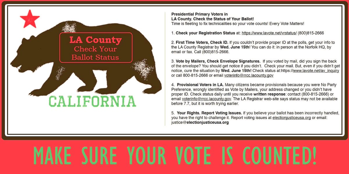 beckysake's tweet photo. Deadline is tmrw, make sure your vote counts! #LAforBernie #FeelTheBern #CAForBernie #BernieSanders #StillSanders https://t.co/xXFLqFx9wr