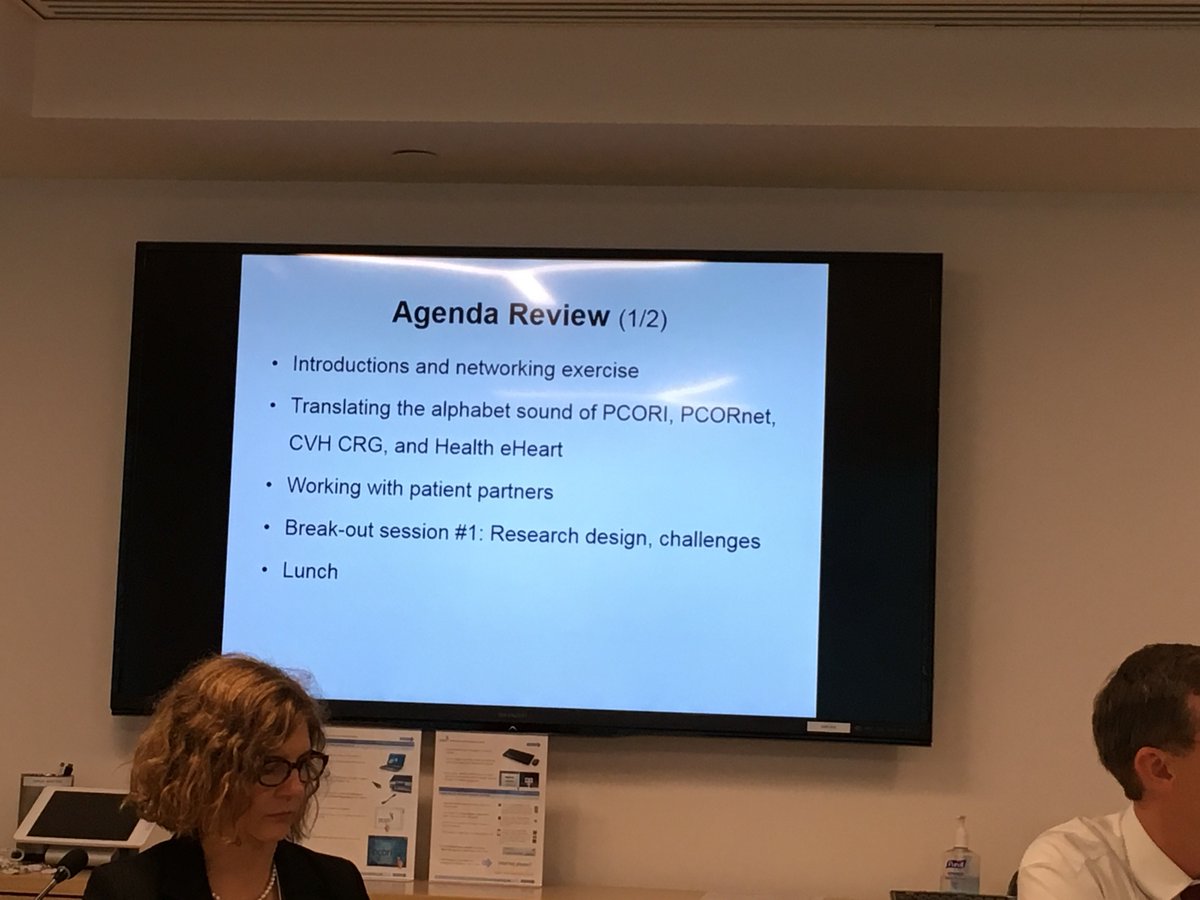 H_eHA's tweet photo. Agenda Review for #CVHCRG. @PCORnetwork https://t.co/41VCKoNUM9