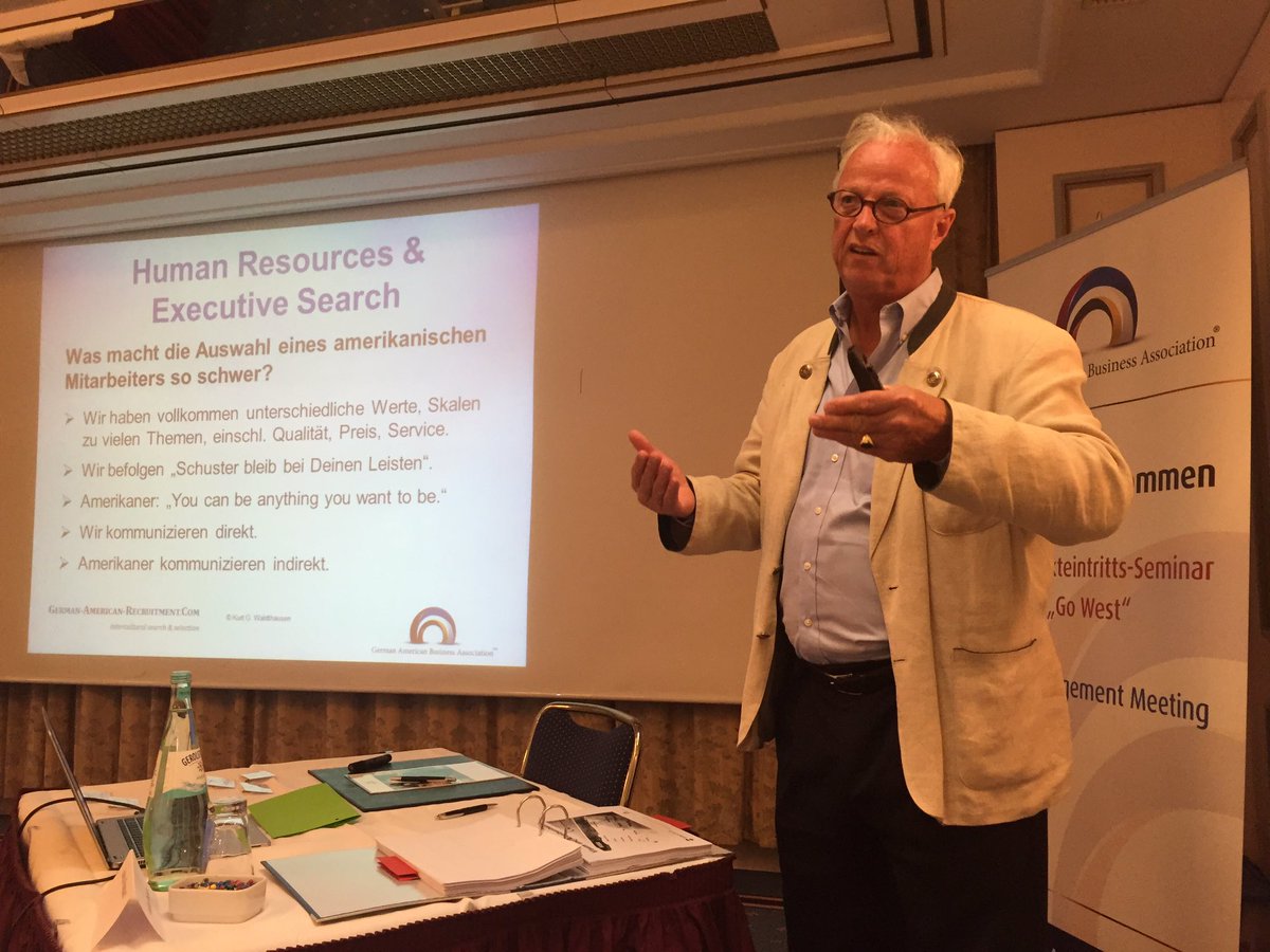 Kurt Waldthausen referiert zu HR-Themen beim US Entry Seminar der #GABA am 14.06.2016 in Köln.