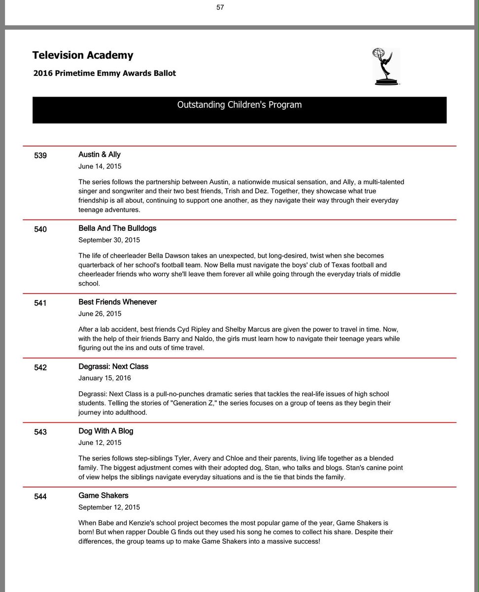RossLynchSource's tweet photo. Austin and Ally is on the Emmy ballot in the category "Outstanding Children's Program" 

@rossR5 https://t.co/pAcoXcI1VK