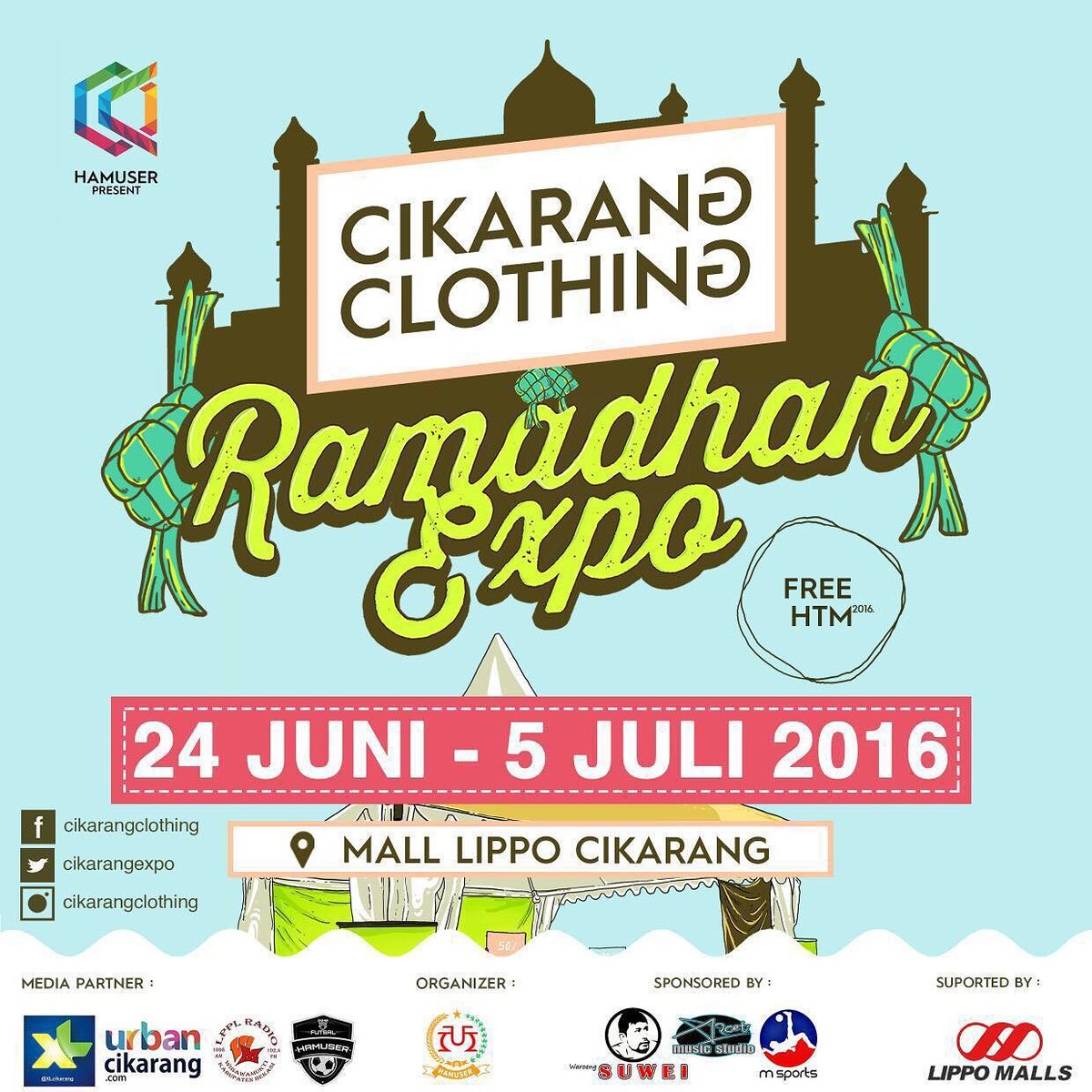 Belanja baju lebaran di Cikarang Clothing #RamadhanExpo gaes! Banyak diskon, 24 Juni - 5 Juli at Mal Lippo FREE HTM!
