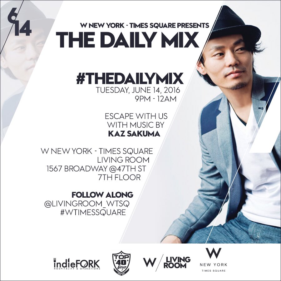 Beat the work week blues tonight at #TheDailyMix with Music by DJ Kaz Sakuma!