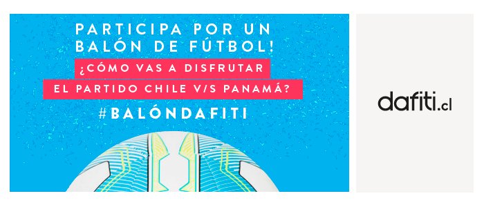 dafitichile's tweet photo. ¡Tenemos nuevo #BalónDafiti! Usa el hashtag comentando qué vas a hacer hoy y gana un balón Puma 🙅🏻⚽️ https://t.co/cfZA2WYgtR