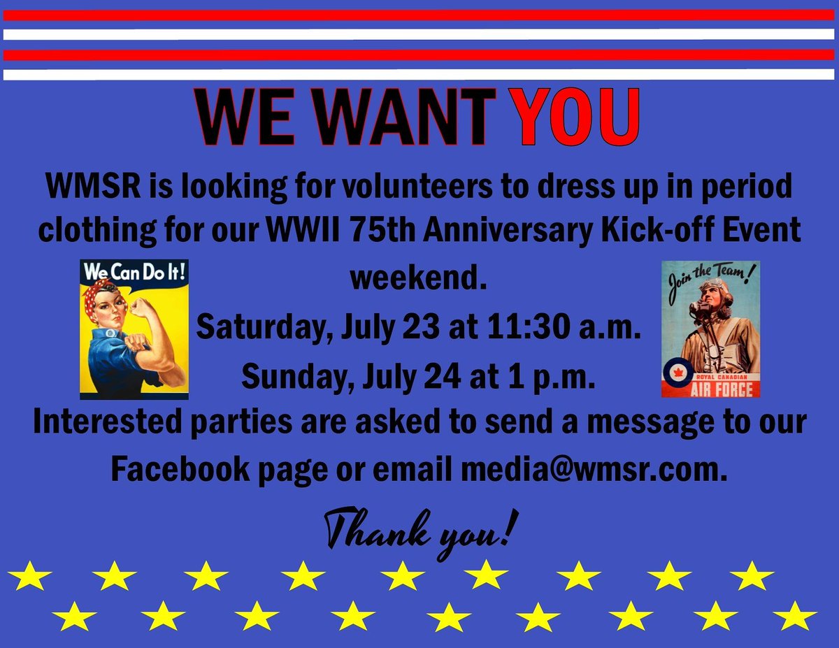WMSRailroad's tweet photo. #rememberwwii #volunteeropportunity https://t.co/uQvpUpjcxZ