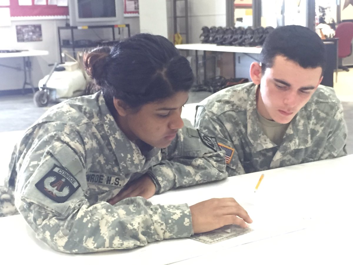 Our cadets learning some navigation techniques.