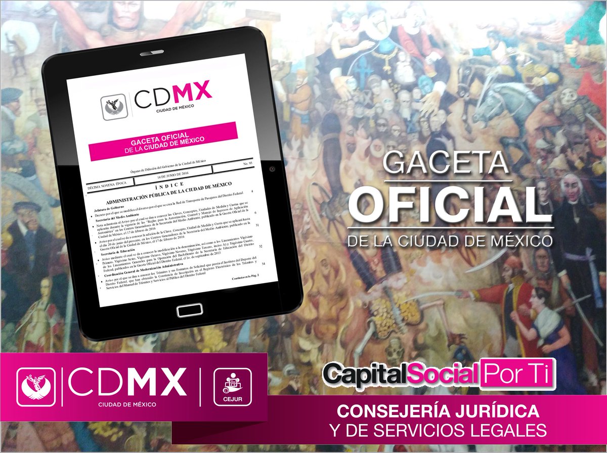 CDMXConsejeria's tweet photo. Consulta la #GOCDMX 14 de Junio https://t.co/5PSuJdBZiP https://t.co/KbI1saXGWy