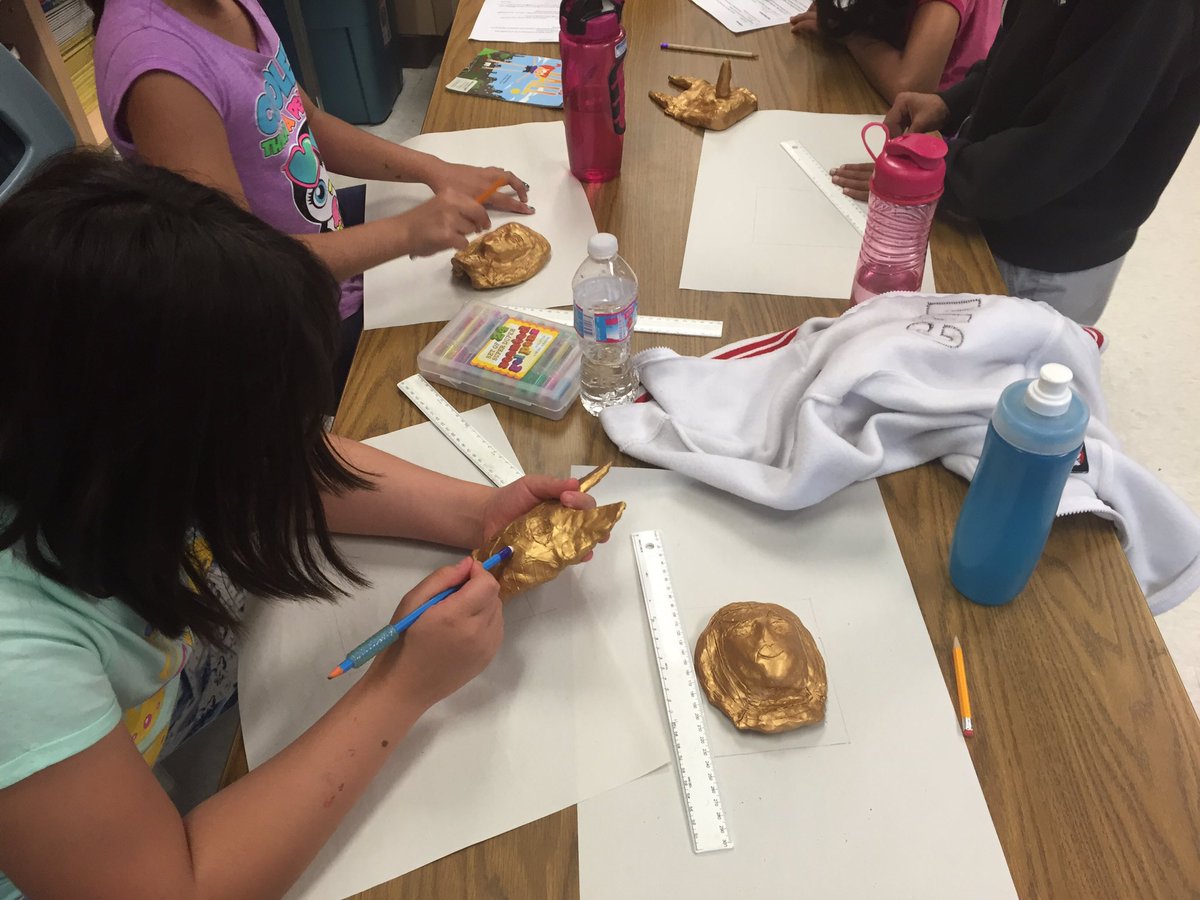 WigmoreTech's tweet photo. Taking our knowledge of 3D shapes to build a box for our clay masks #prototypephase #engagemath https://t.co/IE13fZ6r5B