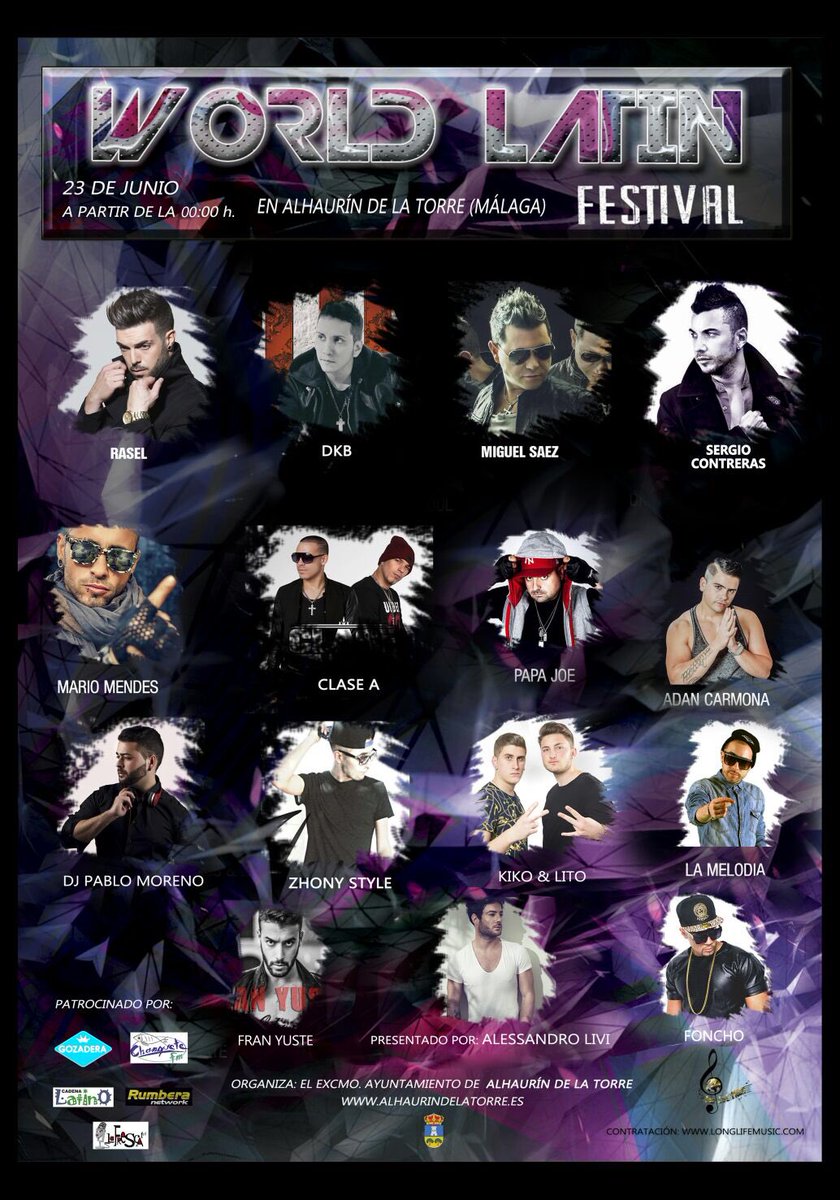 Familia el próximo 23 de junio en #alhaurindelatorre (Málaga) llega el festival latino más duro de España! K ganas!🙌