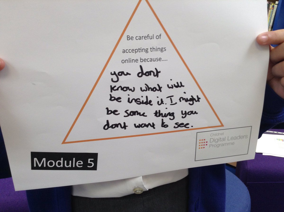 HolmeValleySch's tweet image. This week #DigitalLeaders were looking at being careful of accepting things online @childnet #Module5